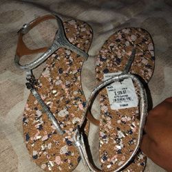 Tory Burch Women's Sandals Silver Color And Size 5