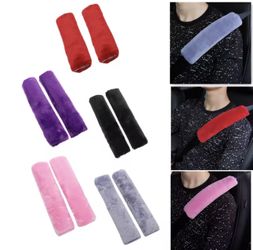Car Seat Belt Cover Fluffy Auto Seatbelt Safety Belt Shoulder Pad Protector Adults Kids Car Interior Accessories 2pcs