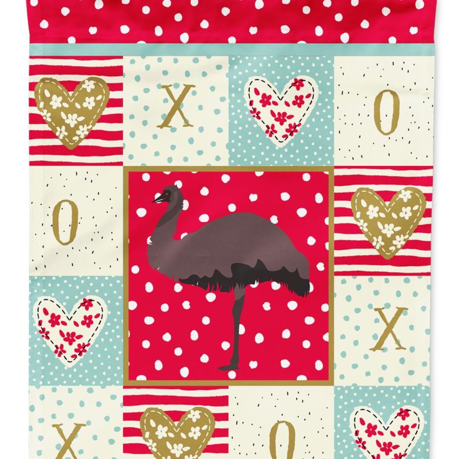 Caroline's Treasures CK5349CHF Emu Love Flag Canvas House Size, Large, multicolor