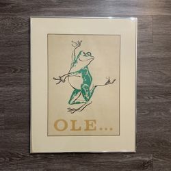Vintage Hilary Knight Framed Ole Frog Print