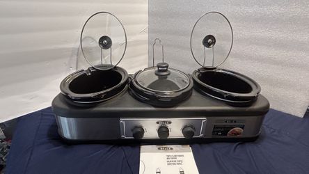 Bella Oval Triple Slow Cooker with Lid Rests- Reduced