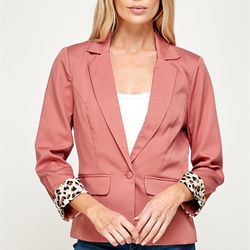 Woman’s Pink Fashion Blazer Wholesale 