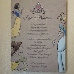 Girls Disney Princess Canvas Art Frame 