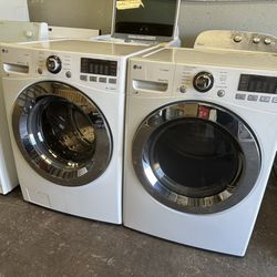 LG WASHER AND ELECTRIC STEAM DRYER CAN DELIVER CAN BE STACKED ON TOP OF EACH 