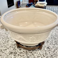 Ceramic Beverage Tub On Stand Vintage 