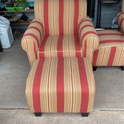 Red Strip Couch Two PC Super Good Condition 