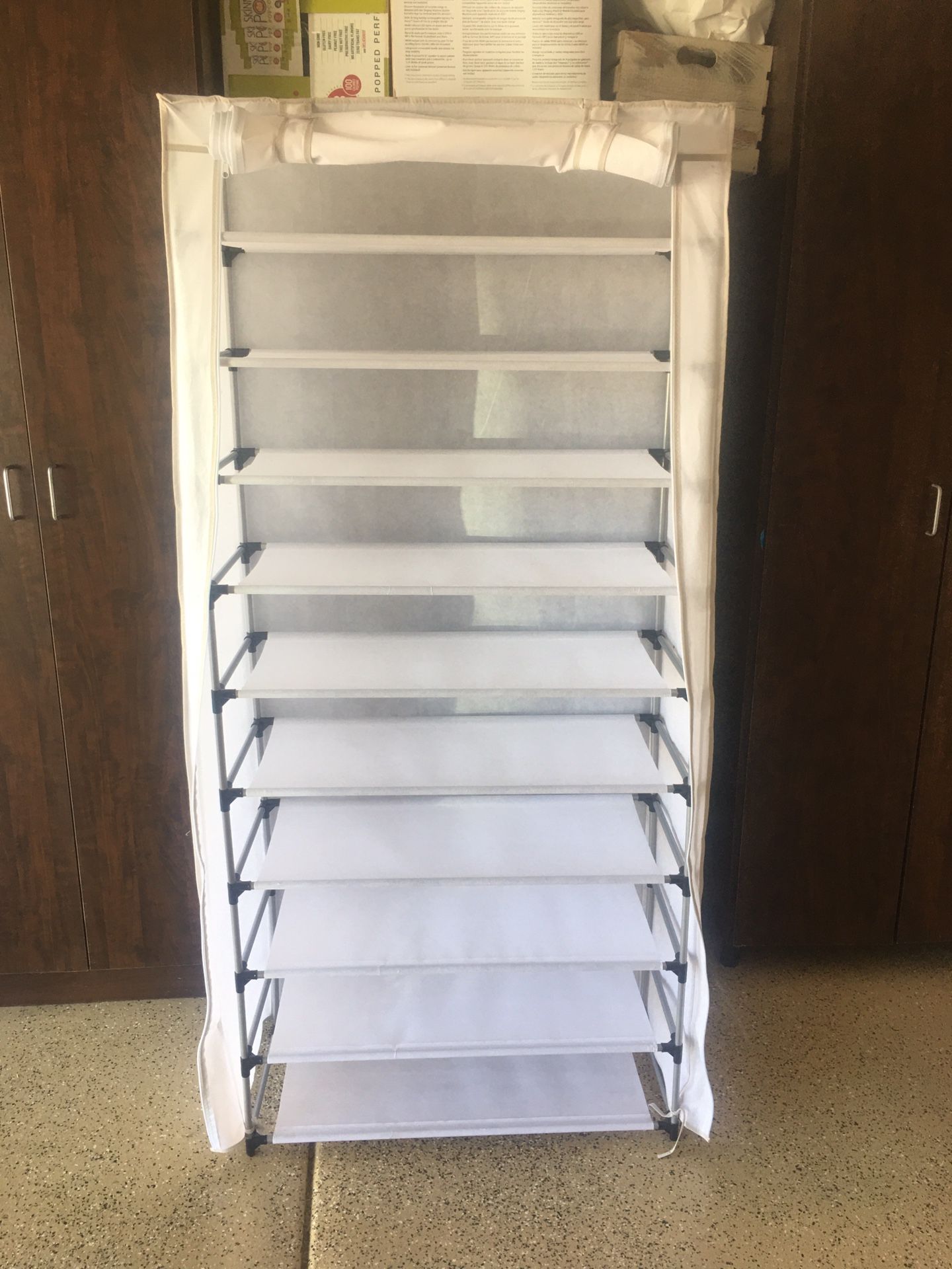 Shoe storage shelves