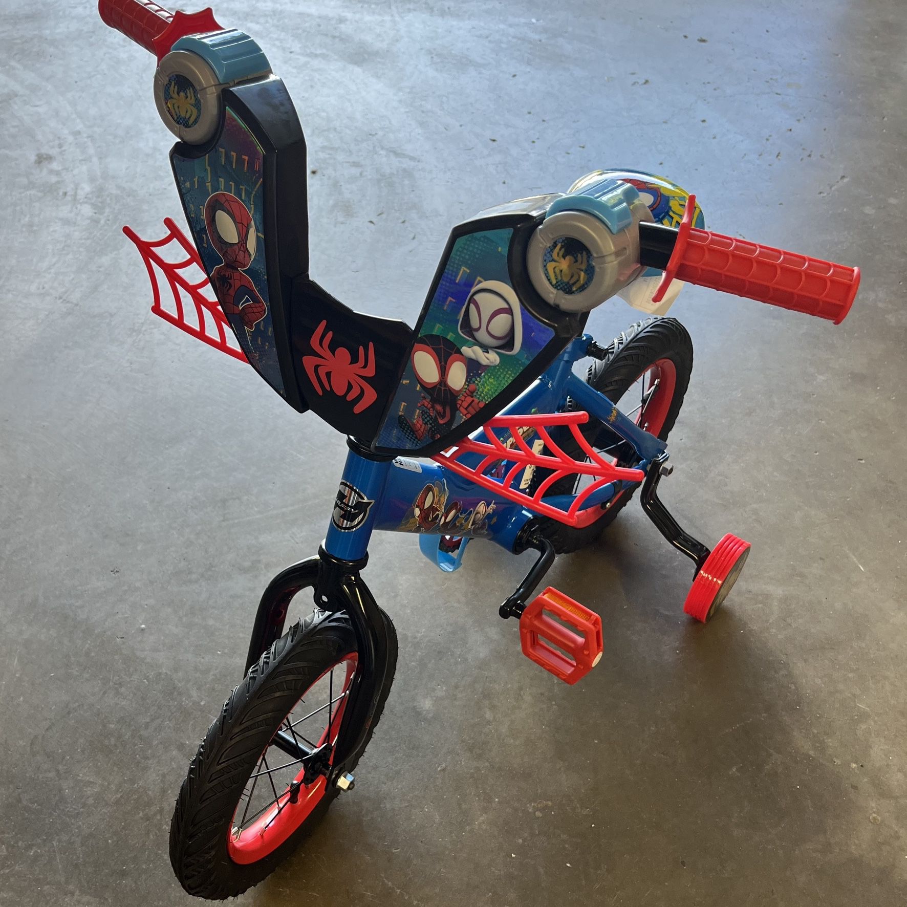 Brand New Kids Bike Huffy Marvel Spidey and His Amazing Friends 12 inch Wheels Blue Boys’ Bike