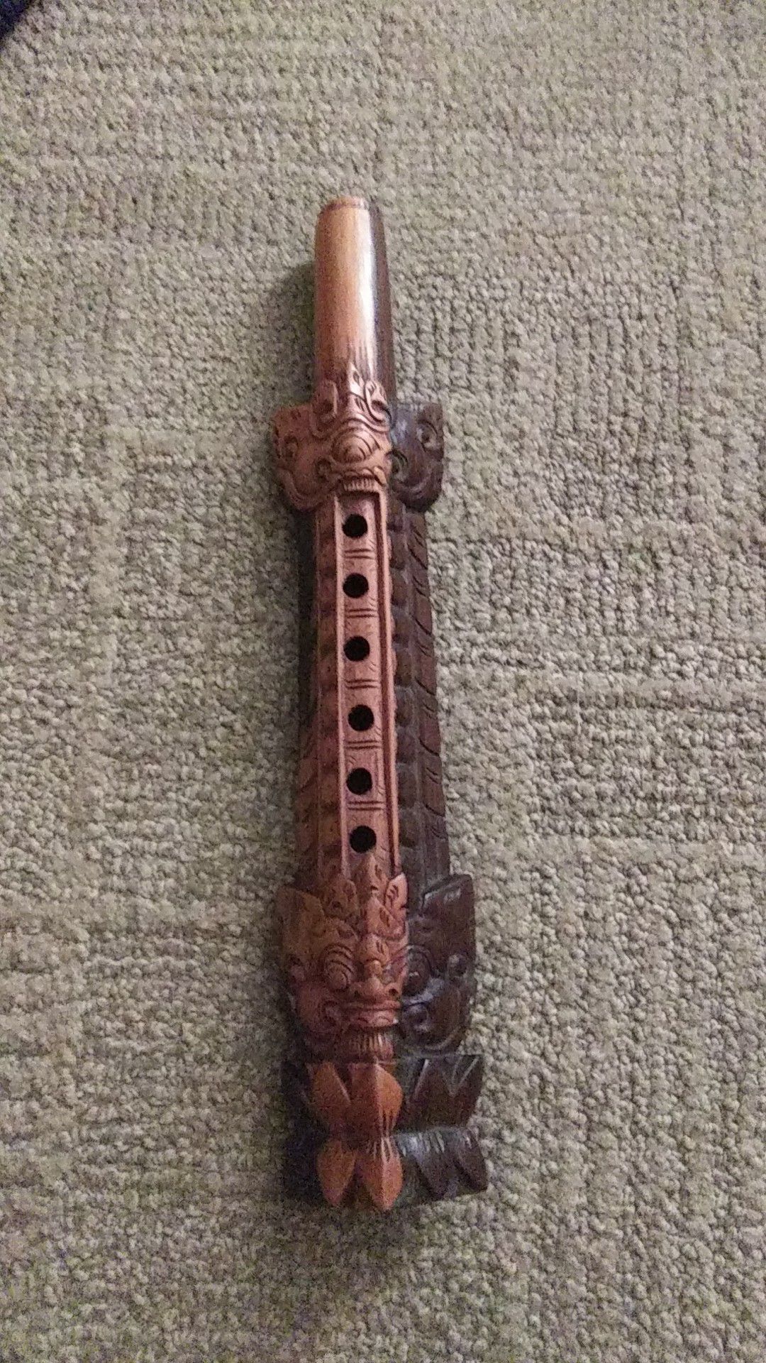 Vintage Hand Carved Flute