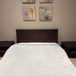 Queen Platform Bed with Matching Side Tables 
