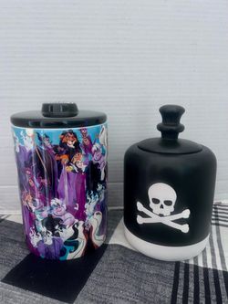 Disney Villains and Skull and cross bones canister jar set