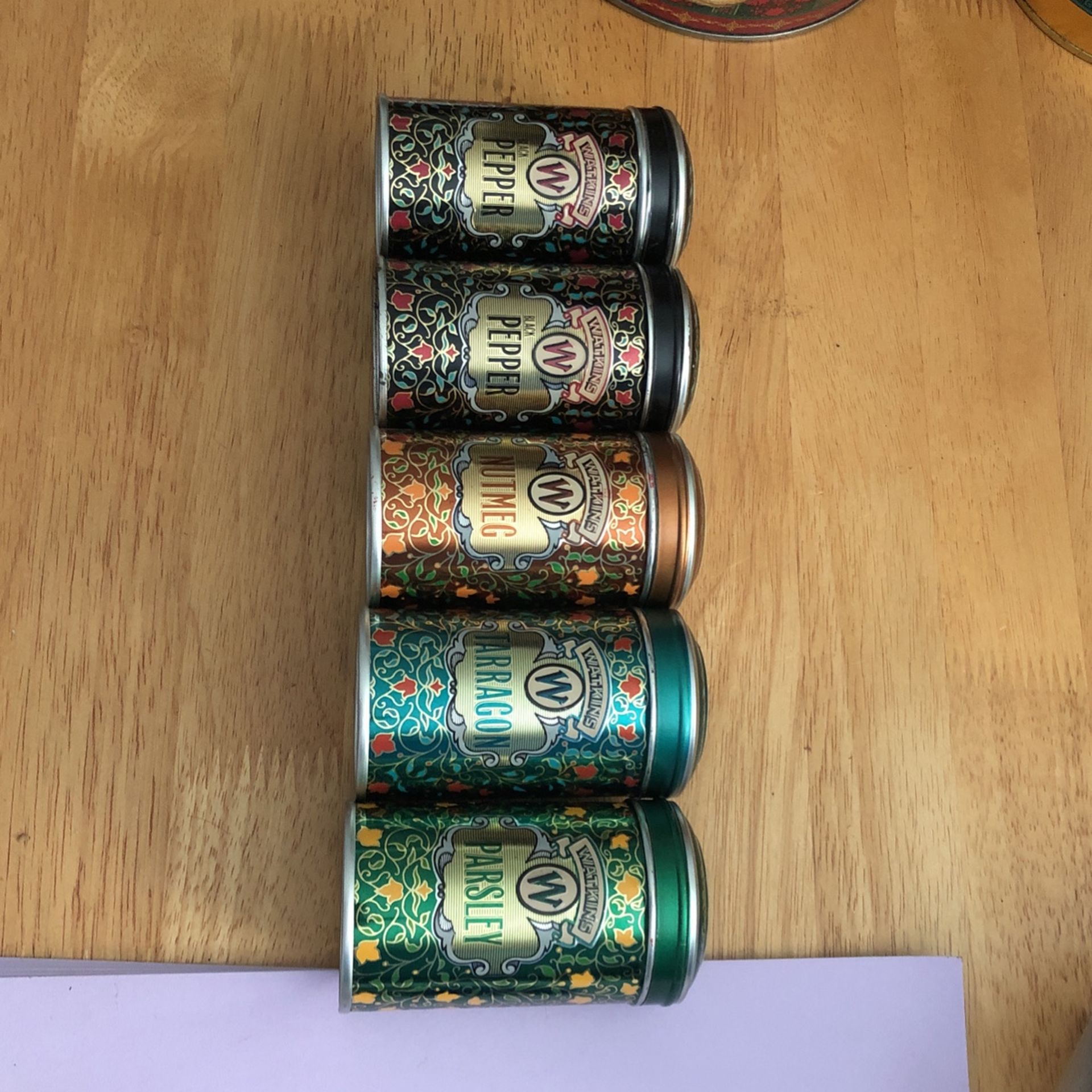 5 Vintage Limited Edition Watkins Collector Tins