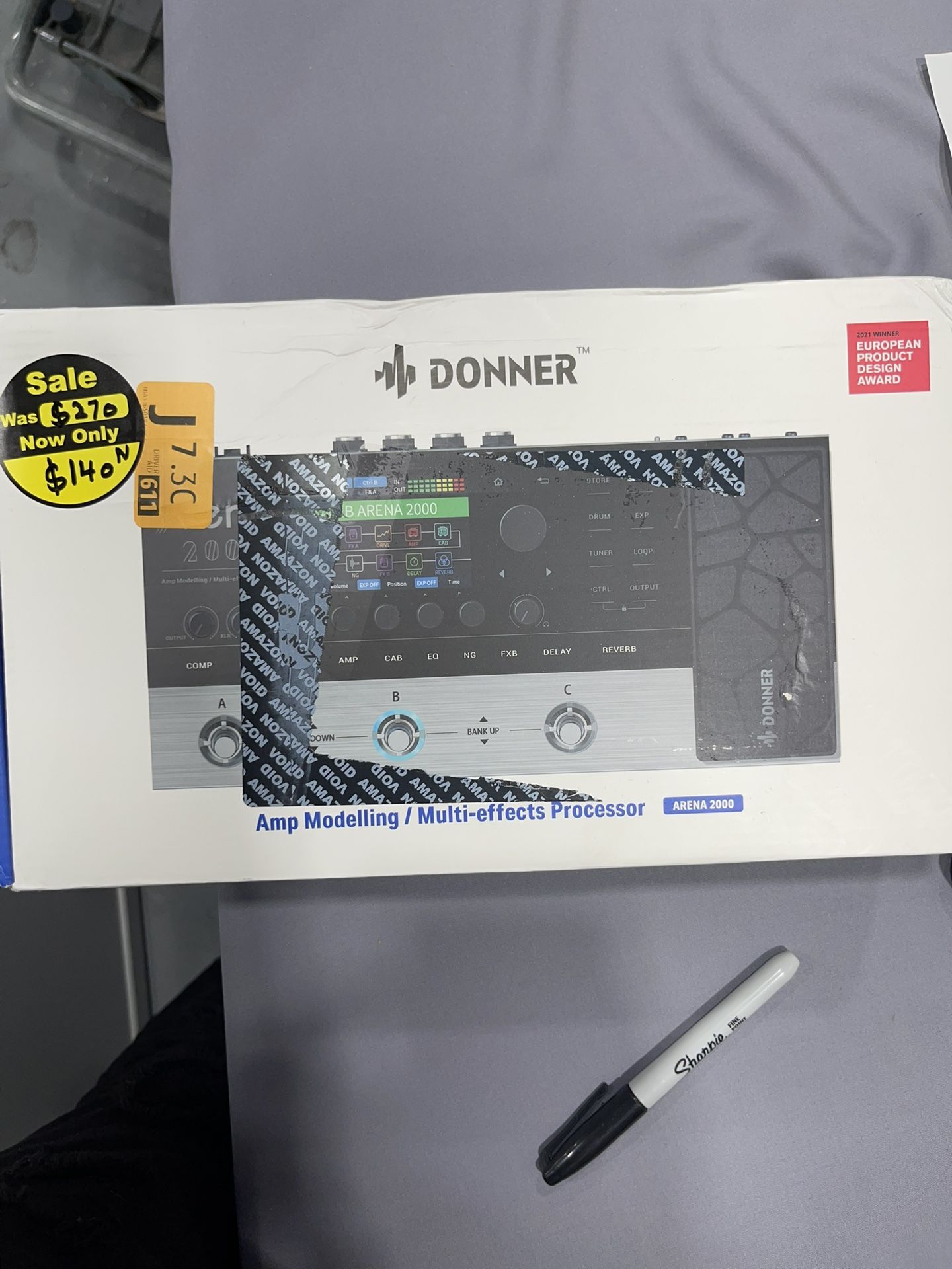 Donner Arena 2000 Guitar Multi-Effects Pedal with 278 Effects, 100 IRs, Looper, Drum Machine, Amp Modeling, XLR and MIDI Support