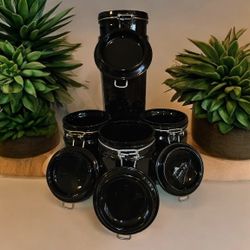 Vintage Black Amethyst  Apothecary Jars