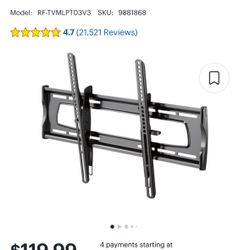 Rocketfish™ - Tilting TV Wall Mount for Most 32"-90" TVs - Black