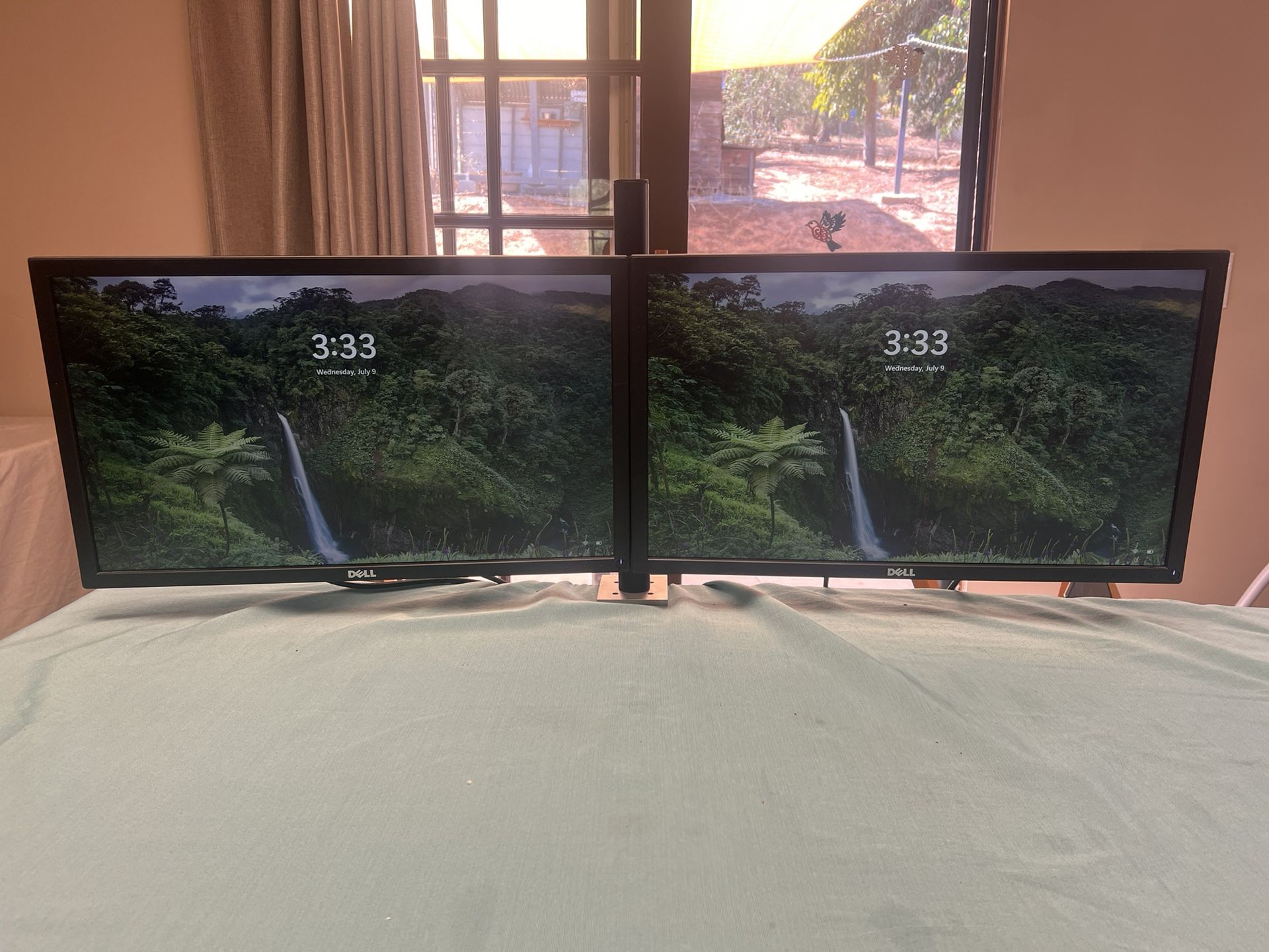 Double Dell 23" Widescreen LED Computer Monitor Set