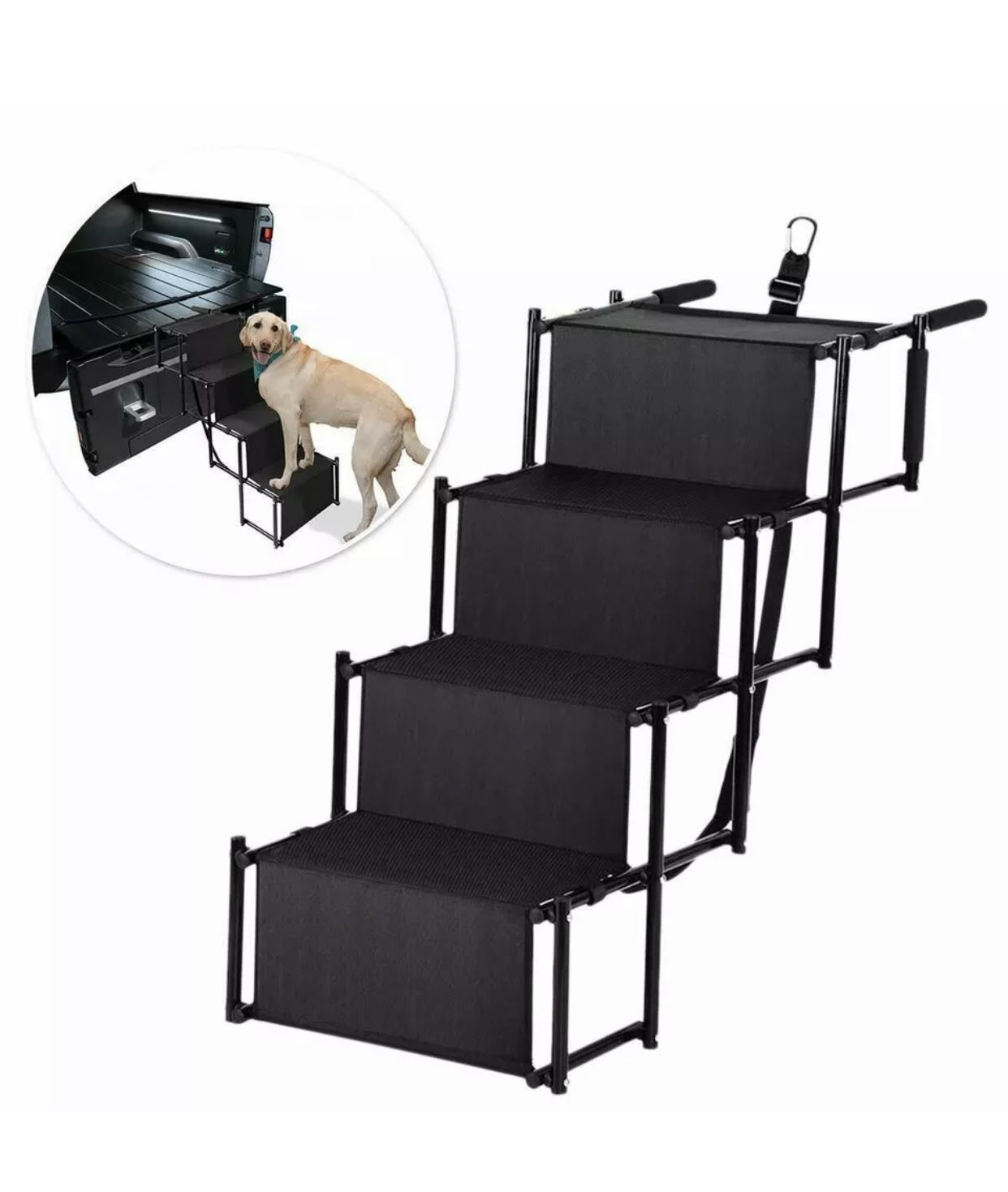 Folding Dog Pet Steps Ramp Stairs Portable Ladder Metal Accordion