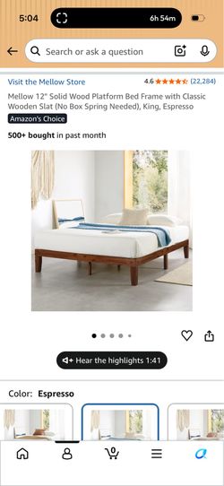 Mellow 12’’ solid wood king platform bed frame
