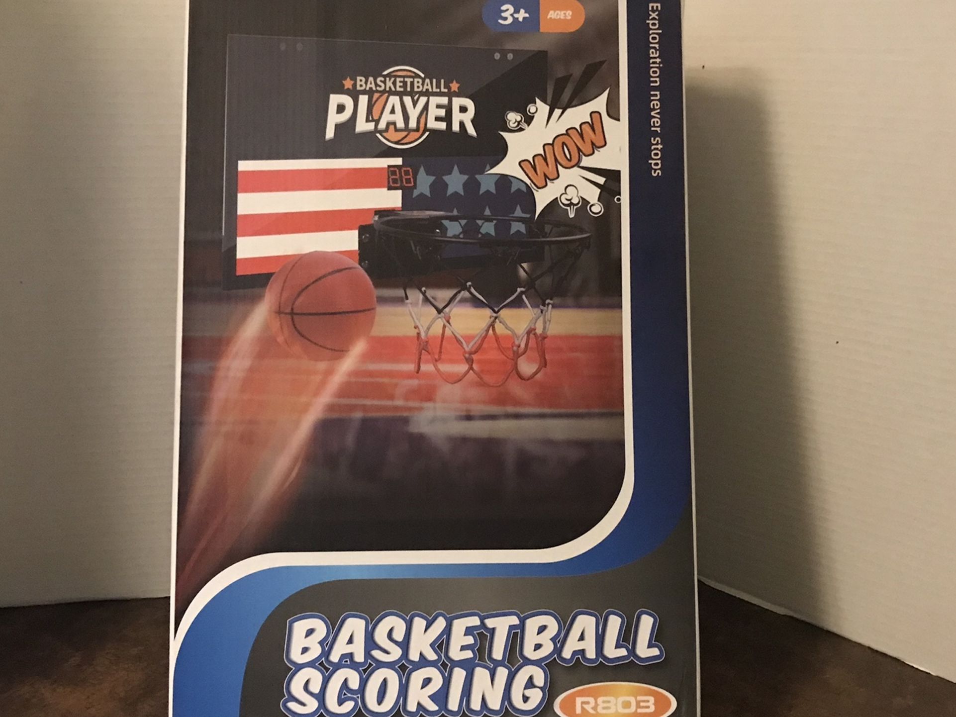 New Basketball hoop indoor with electronic scorer.