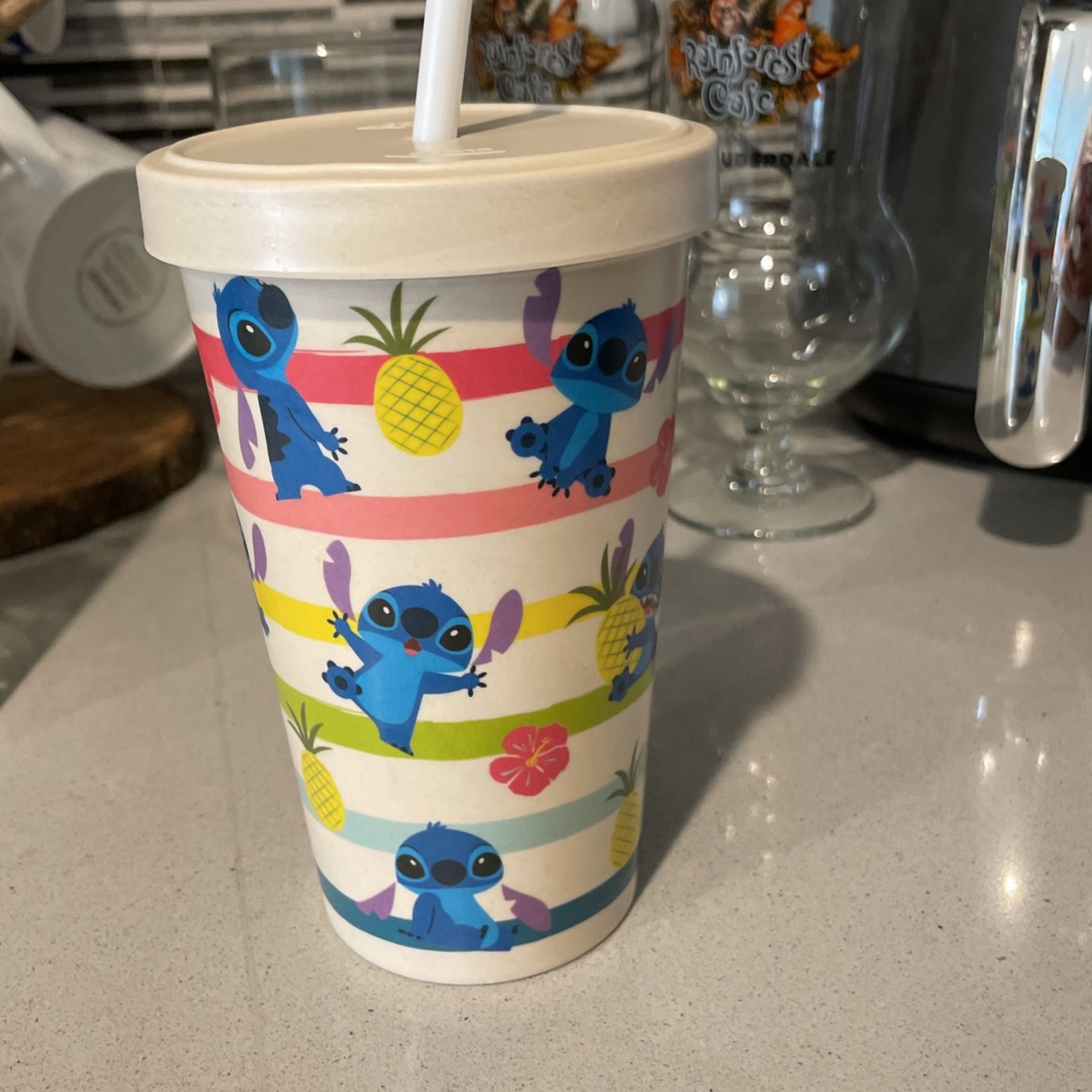 Disney Stitch Bamboo Cup & Straw