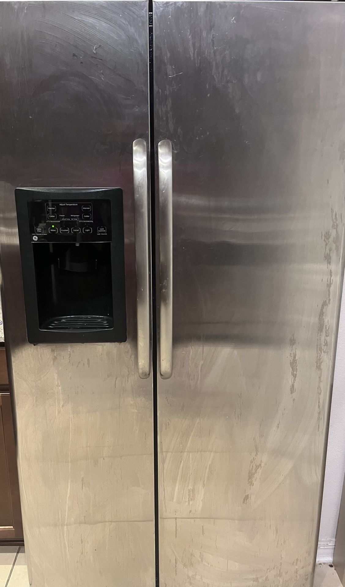 Refrigerator GE Brand Stainless Steal Side By Side