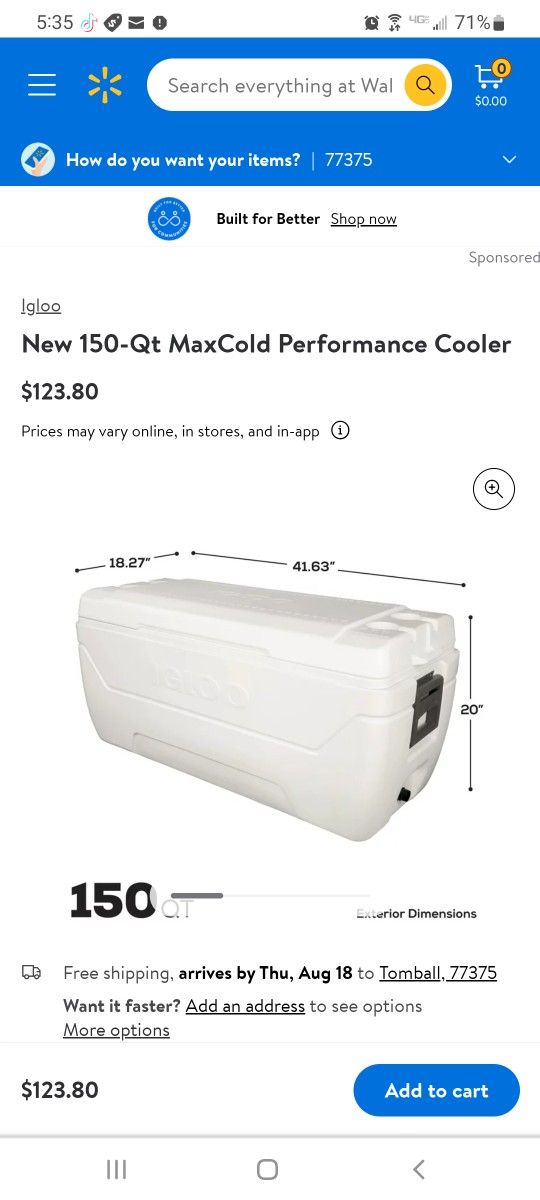 Igloo New 150 Qt Max Cold Cooler