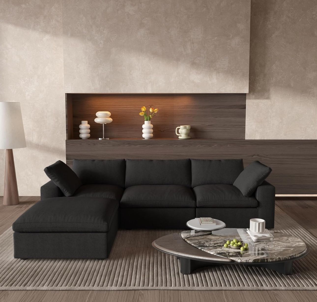 Large sectional sofa With 2 Ottomans