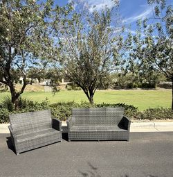 Outdoor Patio Sofa & Loveseat Set (Frames Only)