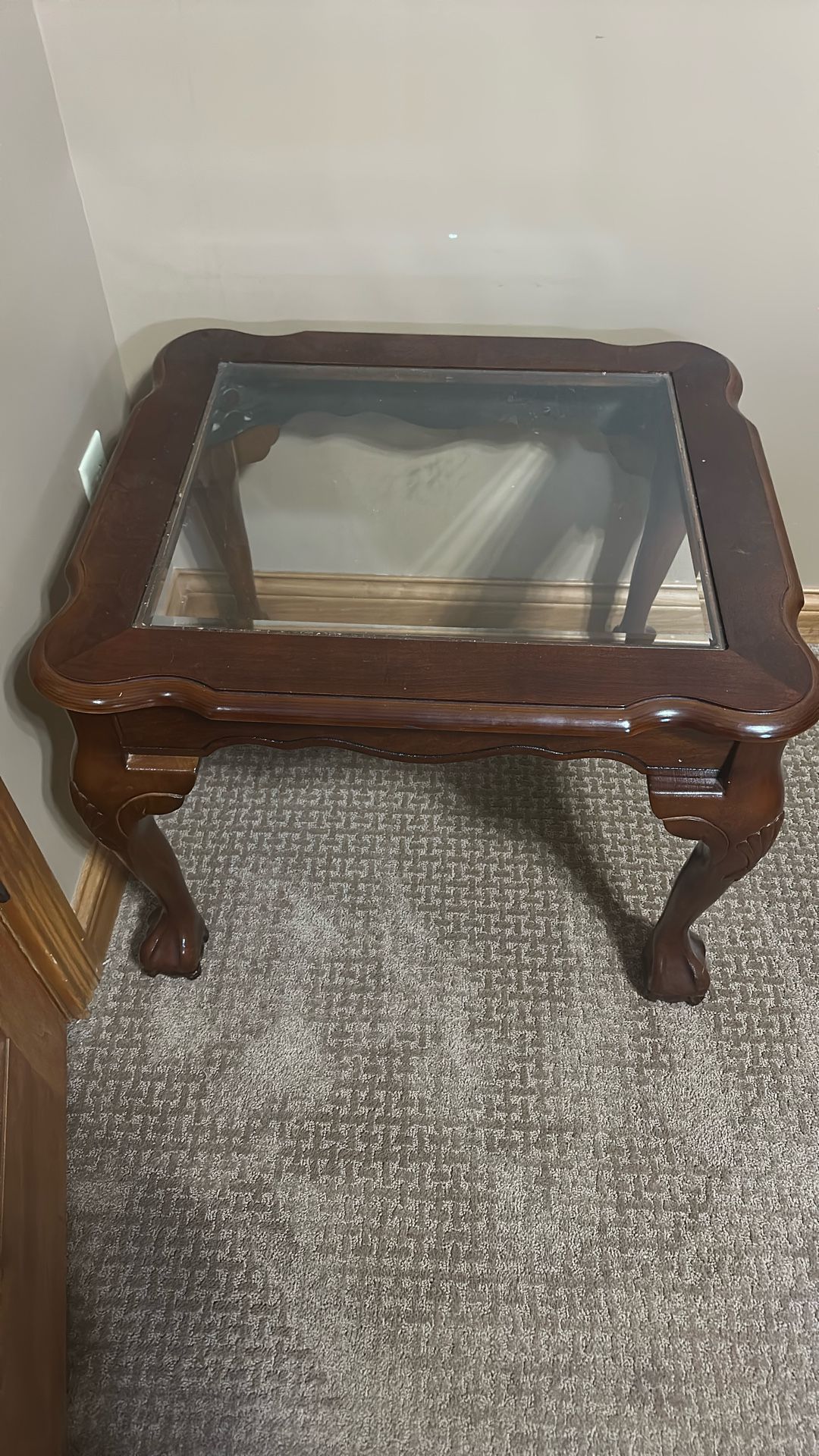 Vintage Two Cherry End Tables And One Coffee Table