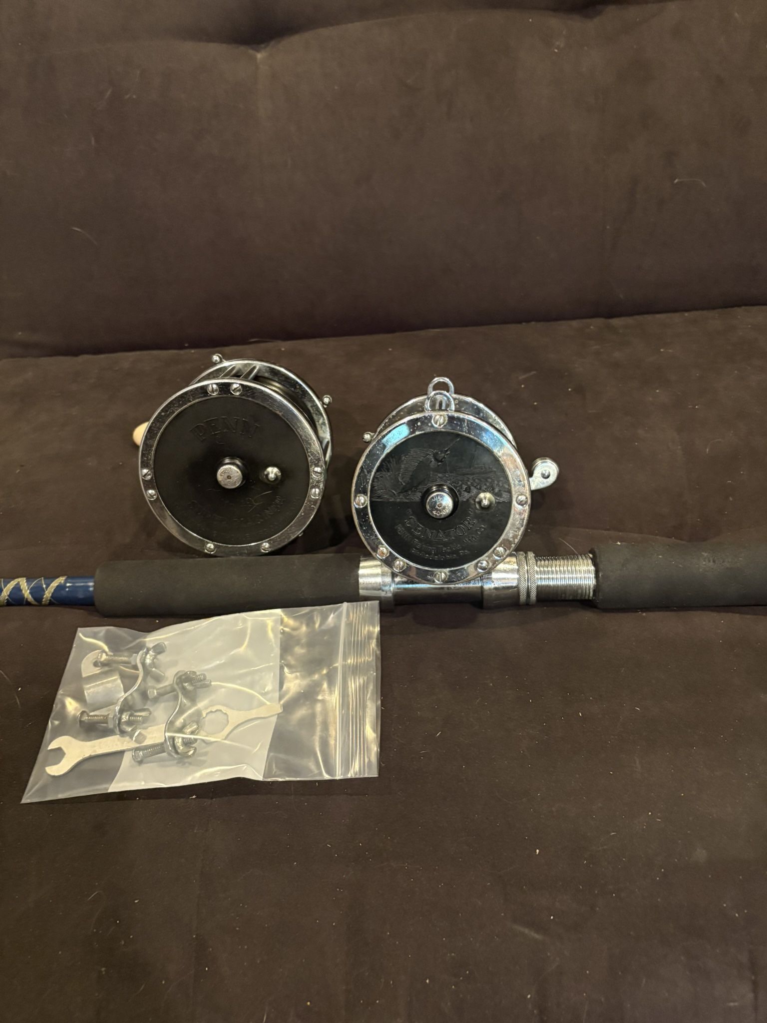 Fishing Saltwater Trolling Rod 7’4” Pair With Penn No49 OR 4/0 Power Handle
