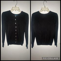 Black button-up cardigan