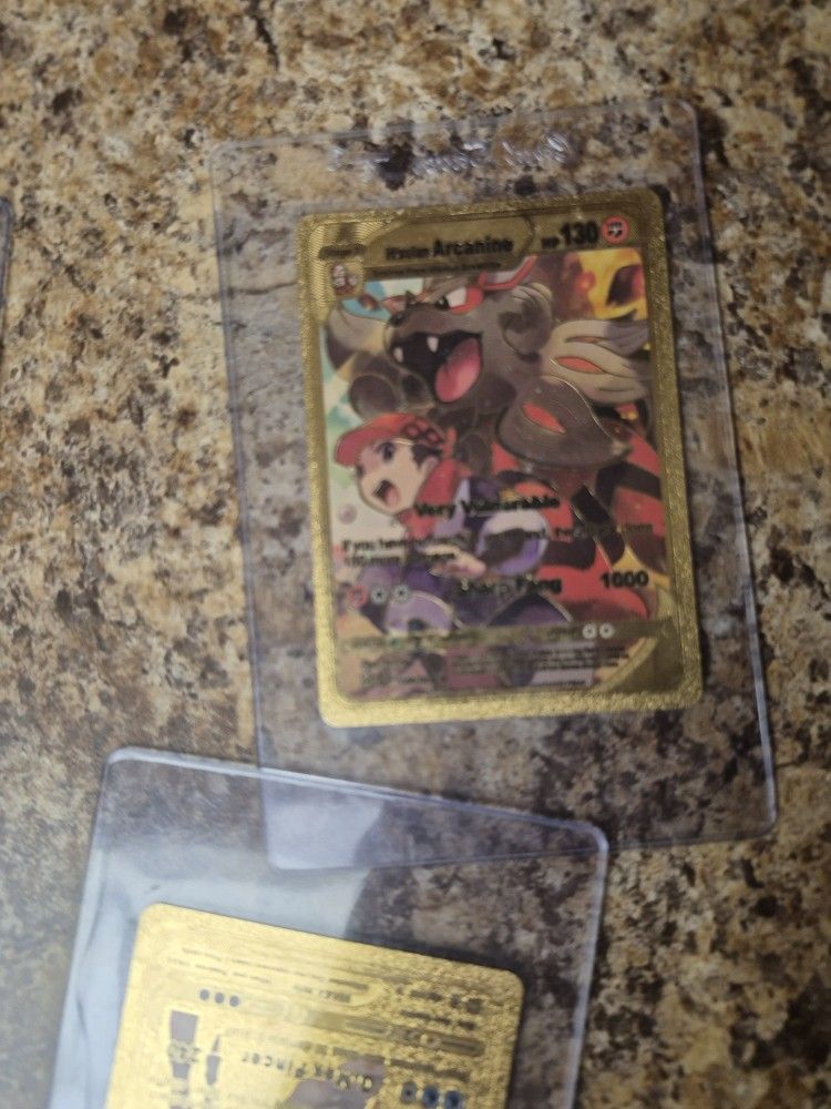 Hisuian Arcanine V Gold Foil Card Fan Art Display Card HP130 NM