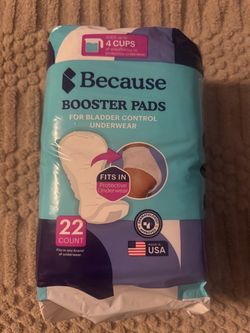 New Because Overnight Incontinence Booster Pads Fit All Adult Diapers - 22 Count