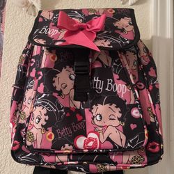 Betty Boop Pink and Black Backpack pre-owned