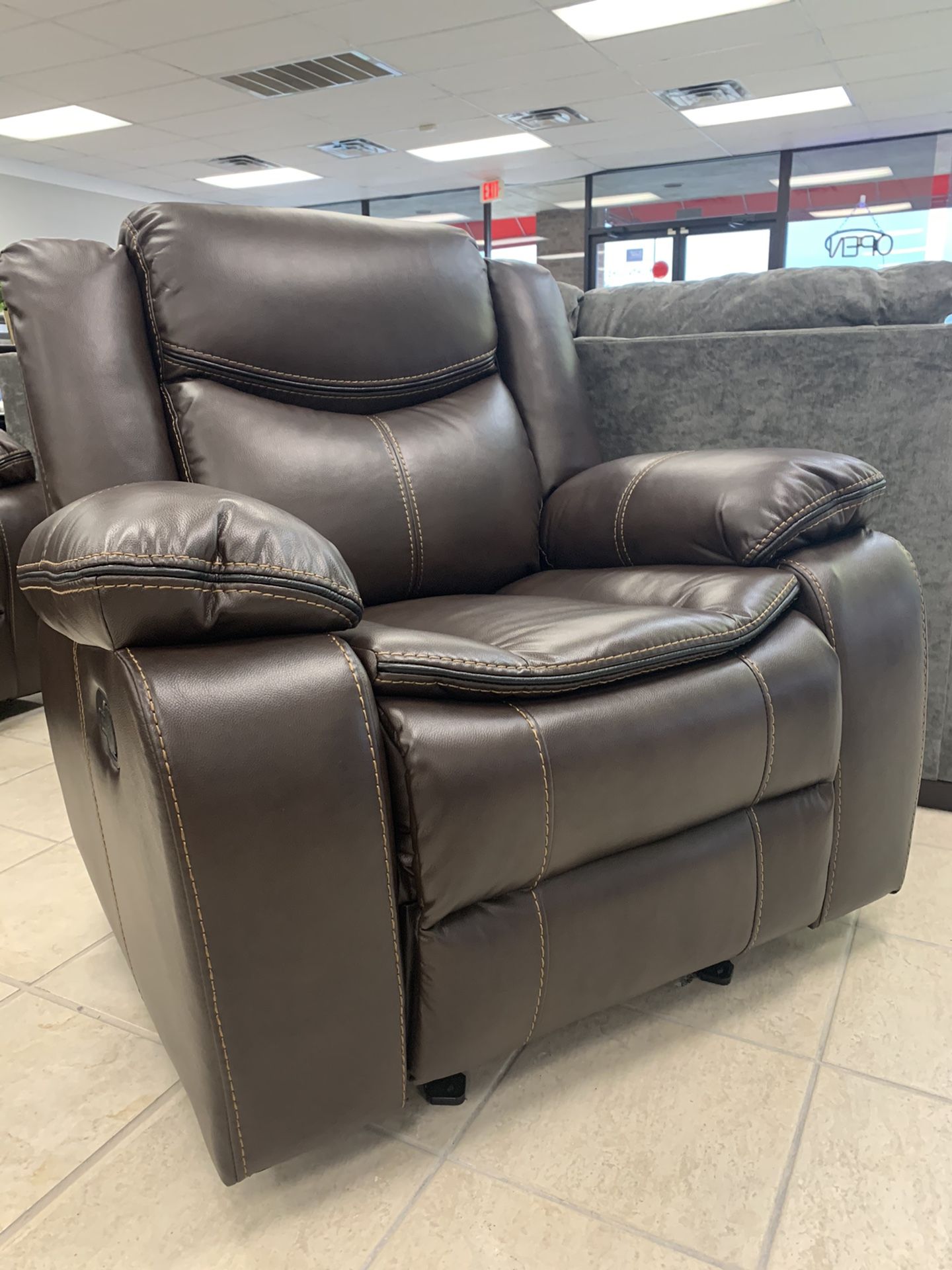 Brand New Leather Gel 3PC Reclining Living Room Set