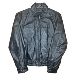 Vintage 80’s 90’s Wilson’s Tumbled Leather Full Zip Bomber Jacket