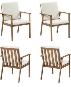 New Assembled Set of 4 Outdoor Patio Dining Outdoor Aluminum Patio Chairs
