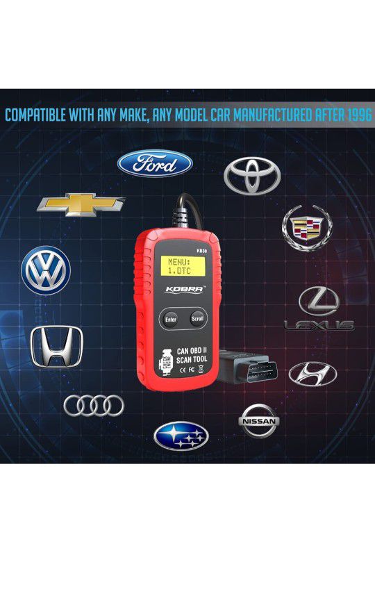 Kobra Newest Version OBD2 Scanner Car Code Reader - Universal Auto OBD Car  Diagnostic Tools for All Cars, Automotive Check Engine Readers with Reset