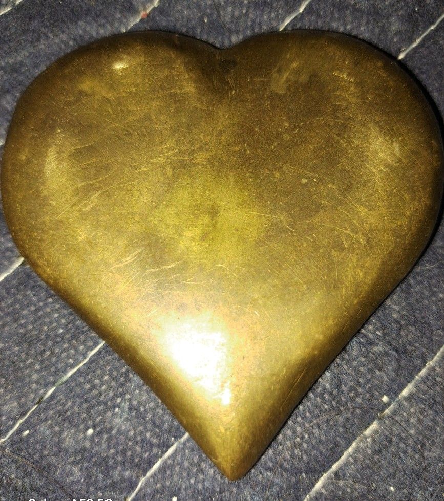 Solid Brass Heart Paperweight