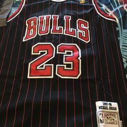Michael Jordan Chicago Bulls Pinstripe Jersey Brand New With Tags 