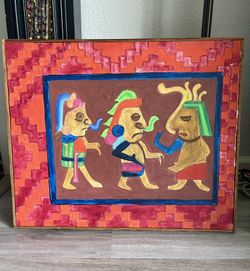 Vintage Native American Cahuilla Indian Painting By Allen Sauvel (Allen Saubel)