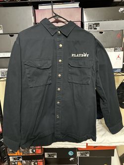 Playboy Black Button-Up Shirt Jacket