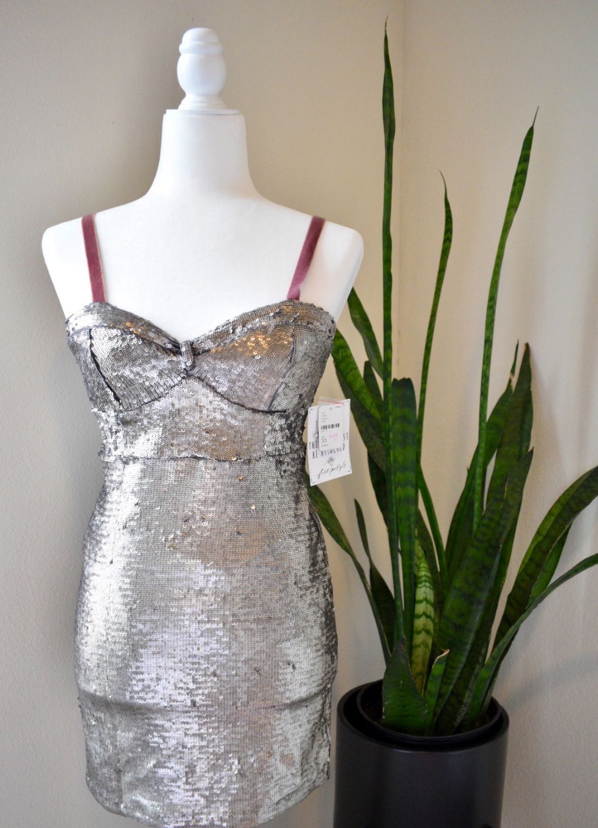 Free People Metallic Sequin  Dress