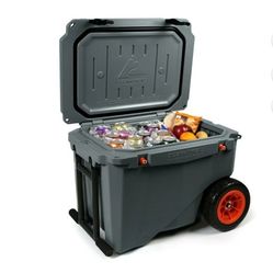 45Q Wheeled Cooler Rotomolded Hard Sided Ozark Yeti Pelican Engel Igloo Marine Camping Overland Ice Chest REI Bear Certified Grizzly Rtic imX Lifetime