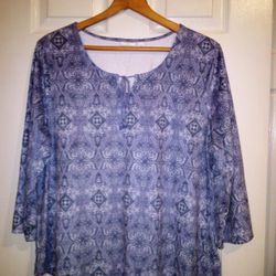 Kim Rogers Blue Extremely Soft And Comfortable Long Sleeve Shirt Size XL 