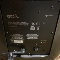 Polk Audio ( Omni SB1 Plus Sub ) Home Subwoofer w/ Power Cord