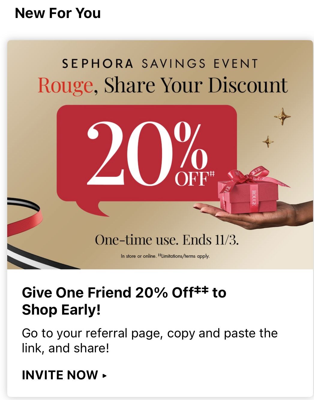 ๐ฅ Sephora 20% OFF Link โ Limited Time Only (Oct 31โNov 3)!