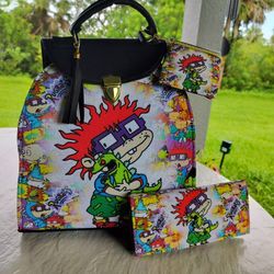 The Rugrats, Chucky Purse Bag/Backpack, Wallet And Coins Purse 