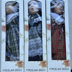 3 Cathay Porcelain Dolls-$15 Each Or $40 All 3