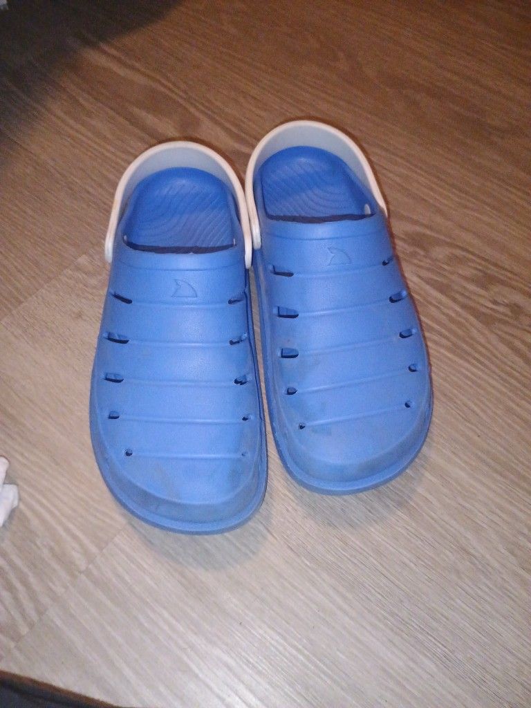 Rugged Shark Crocs Size 8 12$